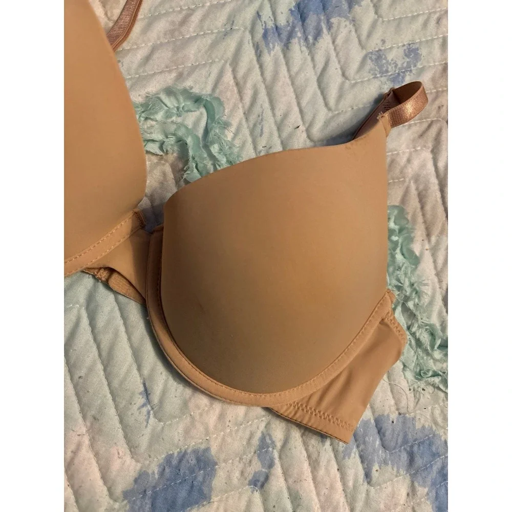 No Boundaries Beige Padded‎ Underwire Demi Bra, Size 34D